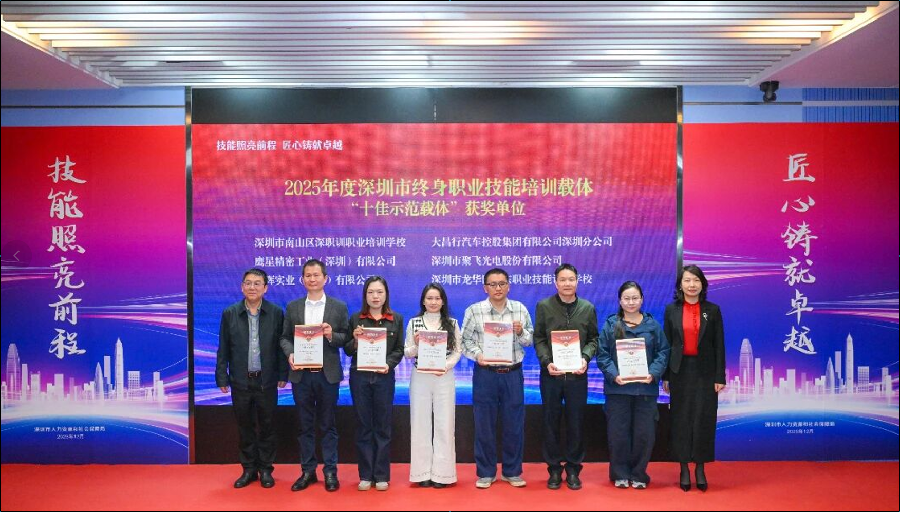 旺佳光电荣获深圳市“十佳示范载体”称号